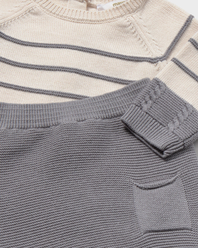 kids atelier mayoral Grey Knitted Baby Sweater and Pants Set