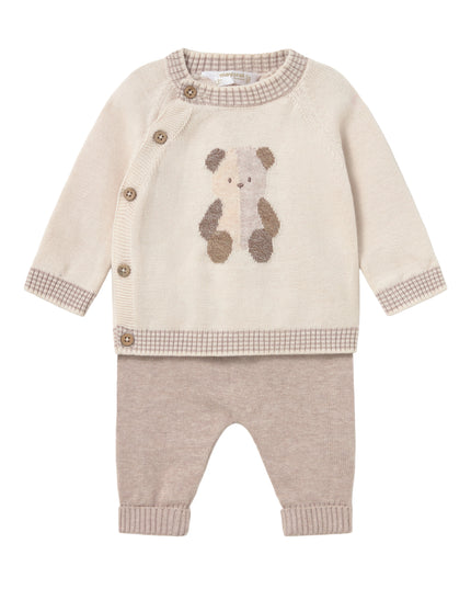 kids atelier mayoral Beige Knitted Baby Teddy Bear Outfit