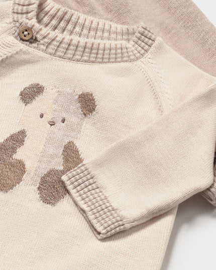 kids atelier mayoral Beige Knitted Baby Teddy Bear Outfit