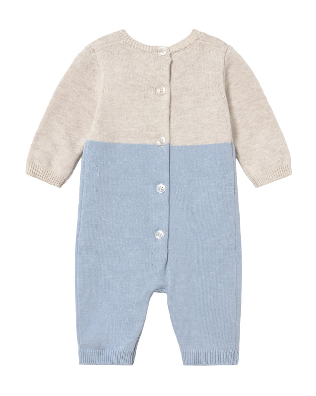 kids atelier mayoral Blue Knit Baby Romper
