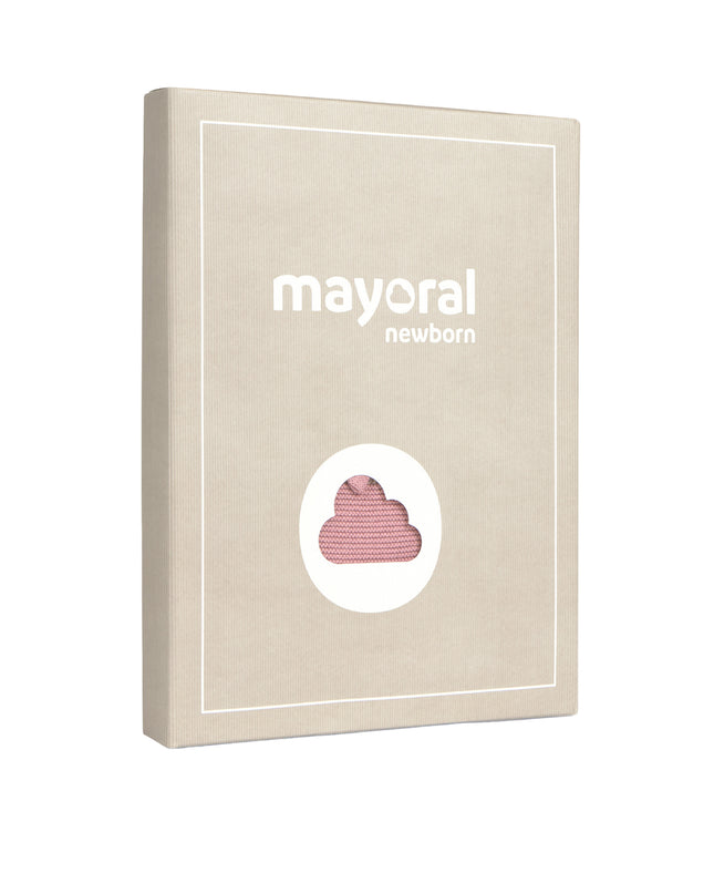 kids atelier mayoral Pink Tricot Romper with Bow Detail
