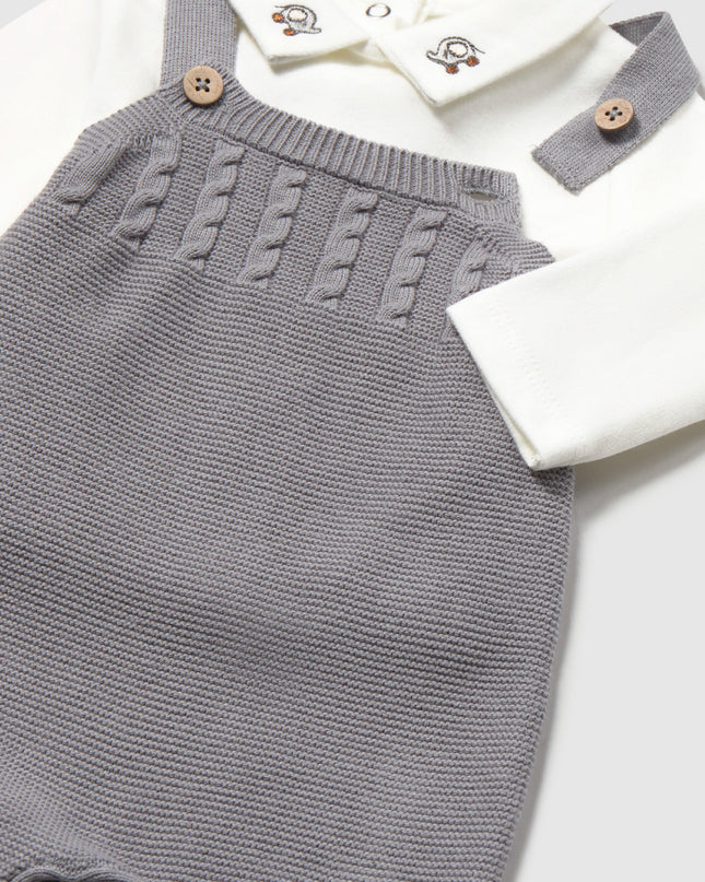 kids atelier mayoral Grey Classic Knit Baby Ensemble