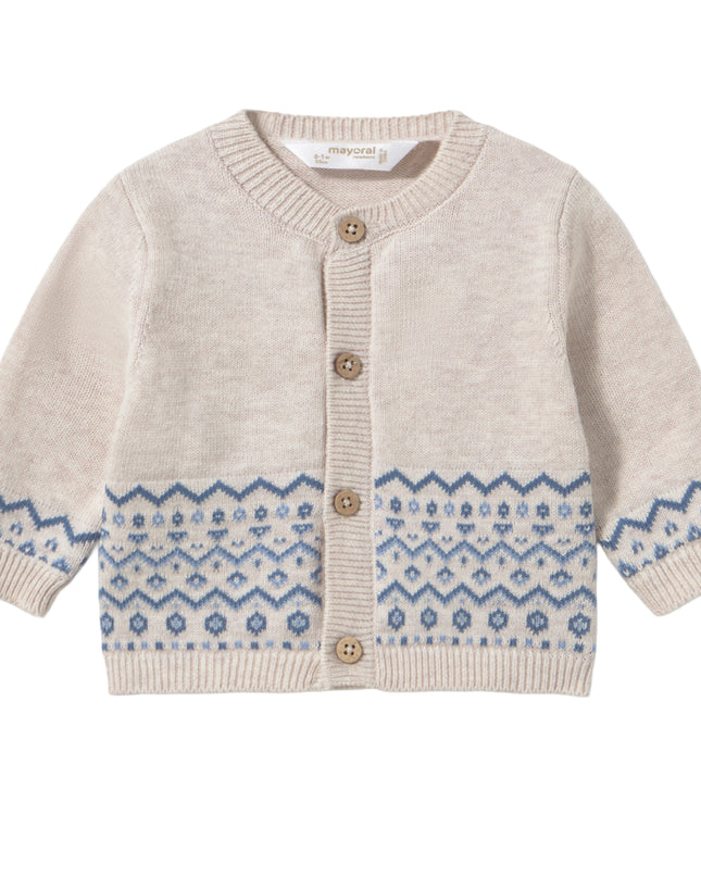 kids atelier mayoral Blue Geometric Knit Baby Ensemble