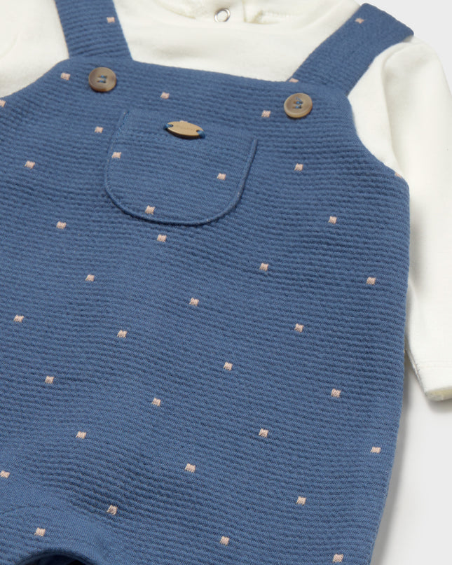 kids atelier mayoral Blueberry Baby Overall Set with Polka Dots