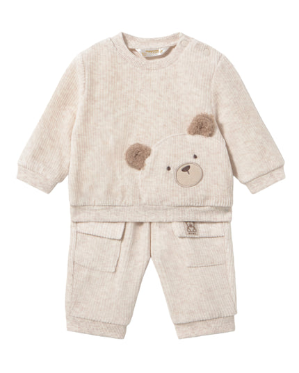 kids atelier mayoral Beige Teddy Bear Tracksuit with Socks
