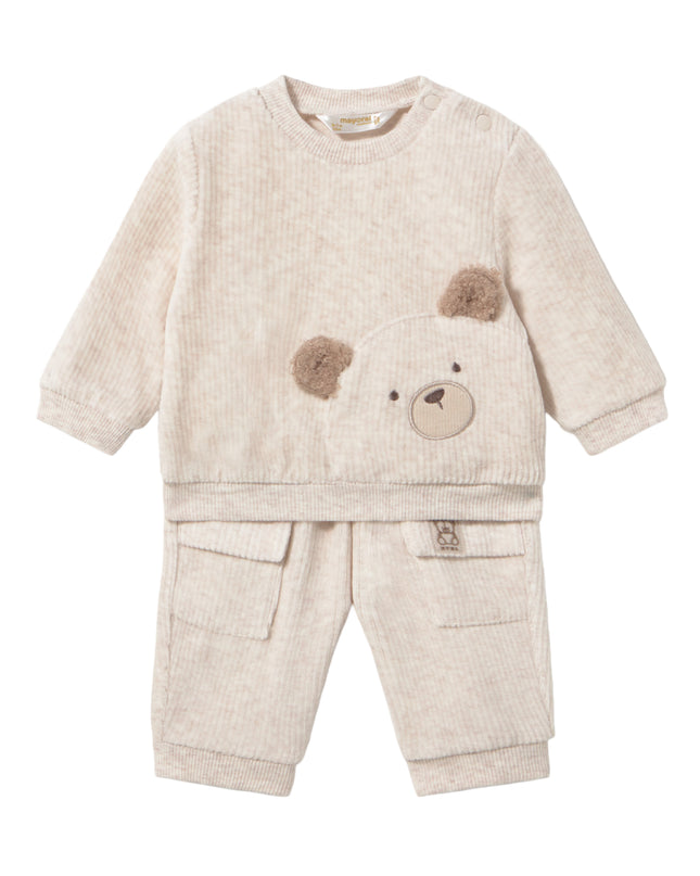 kids atelier mayoral Beige Teddy Bear Tracksuit with Socks
