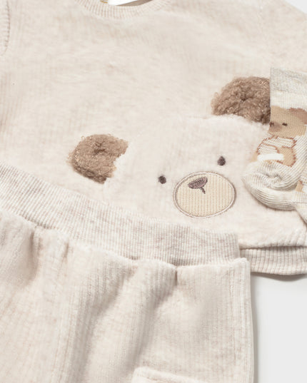 kids atelier mayoral Beige Teddy Bear Tracksuit with Socks