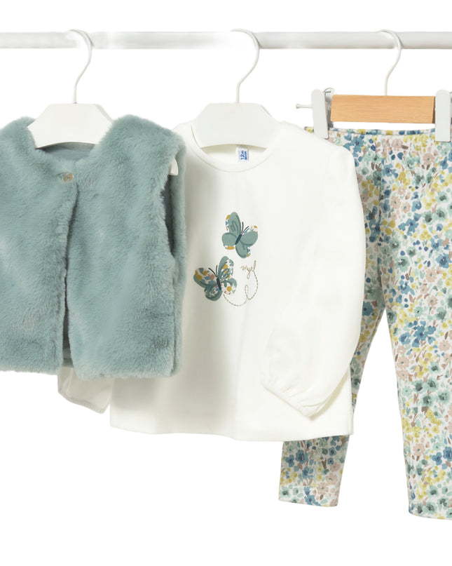kids atelier mayoral Anise Butterfly Vest Outfit Set