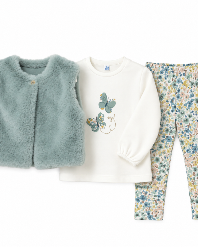 kids atelier mayoral Anise Butterfly Vest Outfit Set