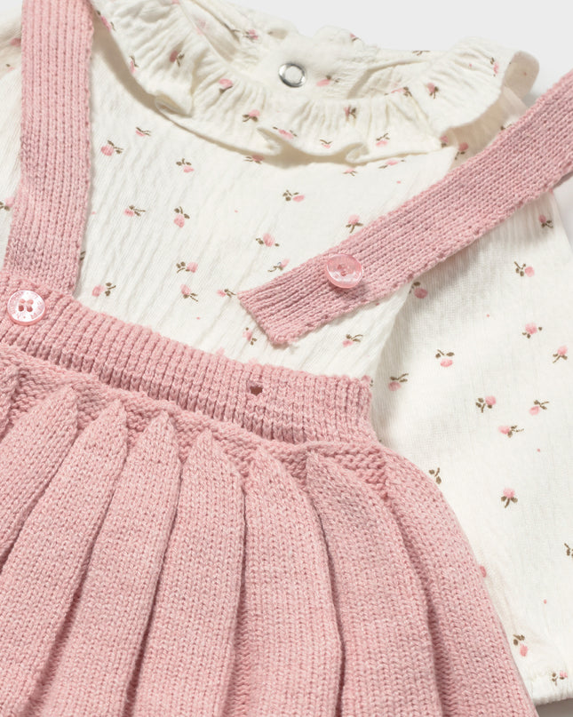 kids atelier mayoral Baby Rose Outfit Trio with Ruffled Details