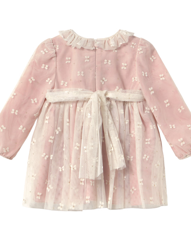 kids atelier mayoral Pink Embroidered Tulle Dress