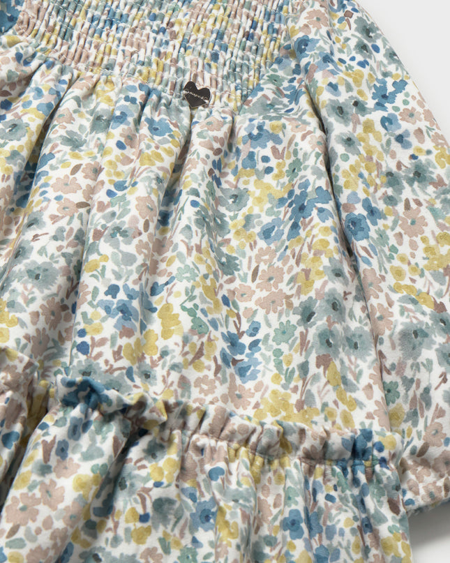 kids atelier mayoral Multicolor Floral Smocked Dress