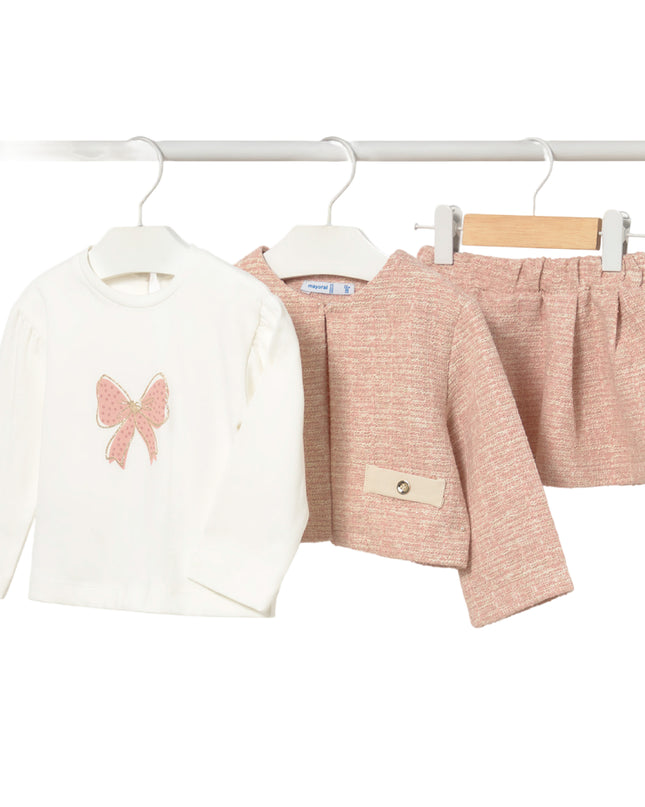 kids atelier mayoral Pink Tweed Skirt Set