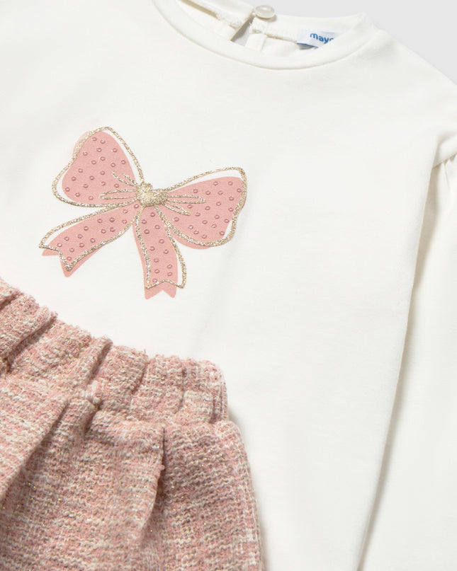 kids atelier mayoral Pink Tweed Skirt Set