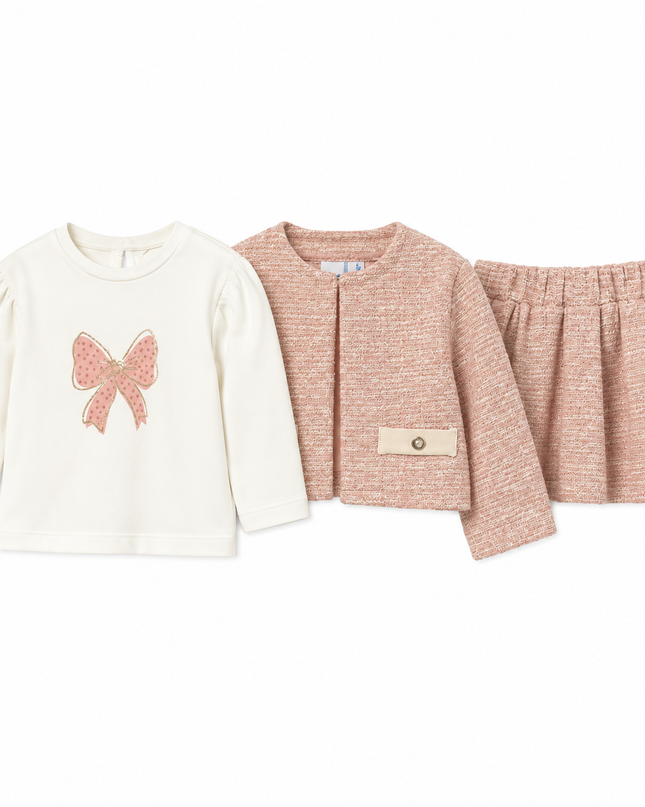 kids atelier mayoral Pink Tweed Skirt Set