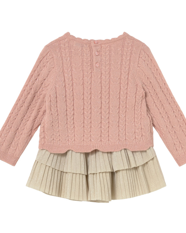 kids atelier mayoral Pink Knit Sweater Skirt Set