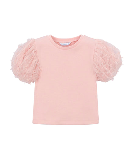 kids atelier mayoral Pink Baby Top With Puff Sleeves