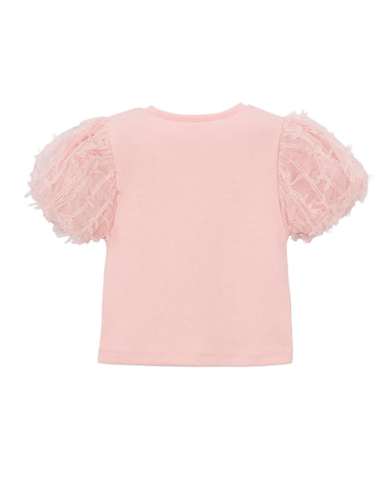 kids atelier mayoral Pink Baby Top With Puff Sleeves