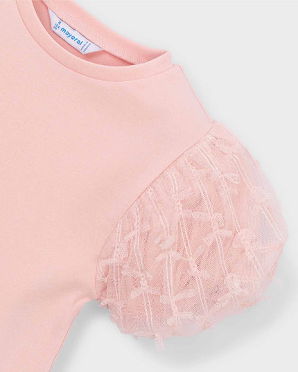kids atelier mayoral Pink Baby Top With Puff Sleeves