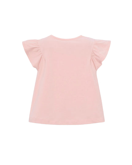 kids atelier mayoral Pink T-Shirt With Ruffled Sleeves