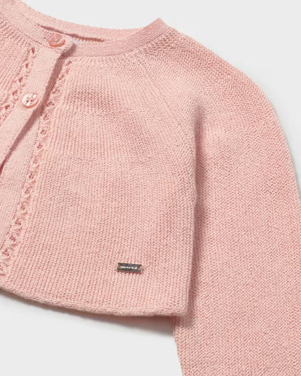 kids atelier mayoral Light Pink Baby Tricot Cardigan