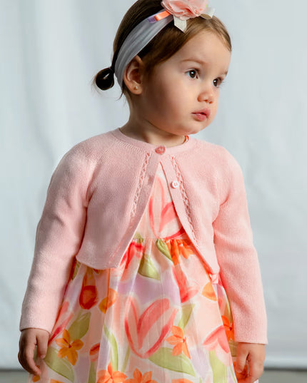 kids atelier mayoral Light Pink Baby Tricot Cardigan