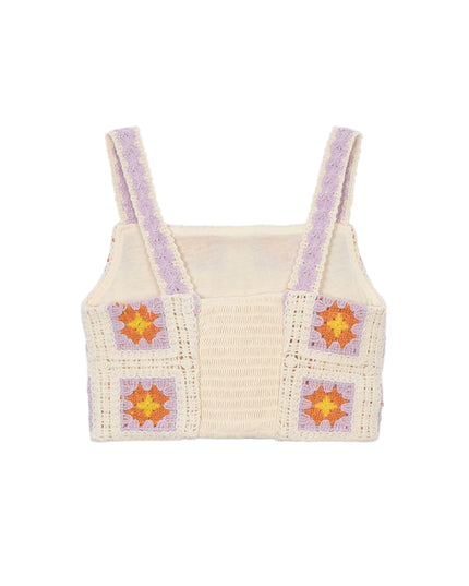 kids atelier mayoral Cream Crochet Top