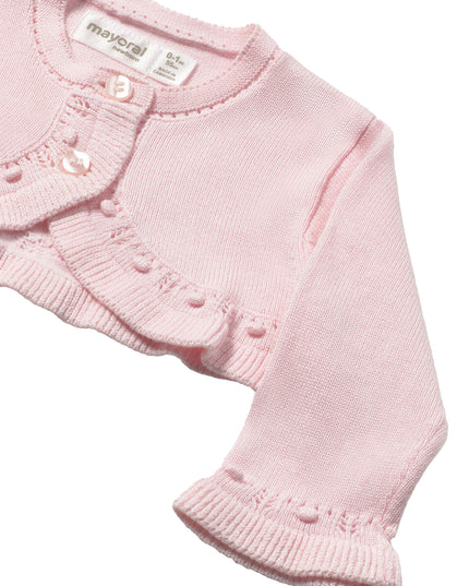 kids atelier mayoral Light Pink Knitted Baby Cardigan