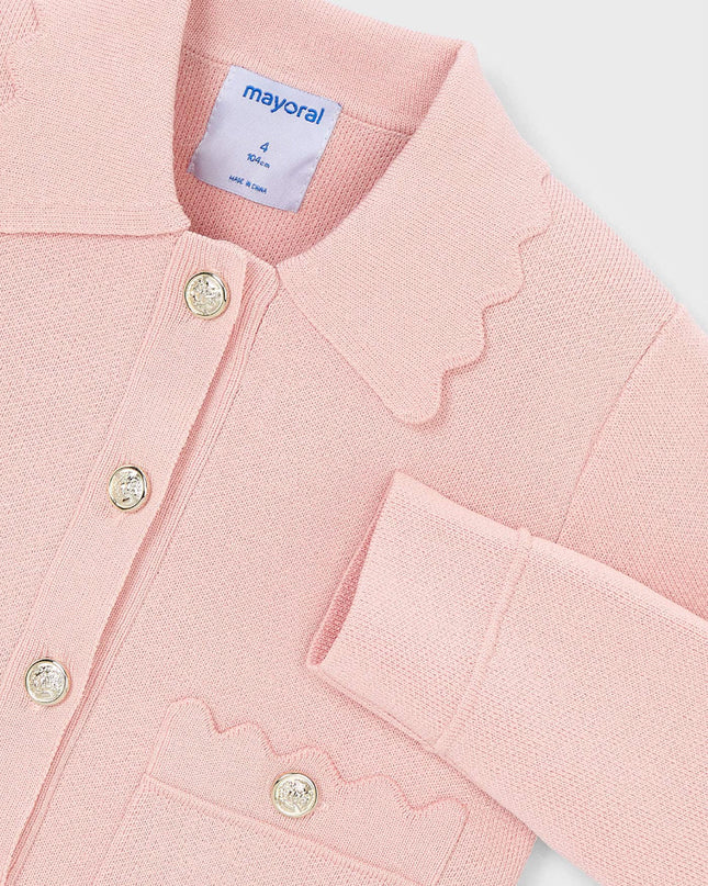 kids atelier mayoral Pink Jacket With Scalloped Detail