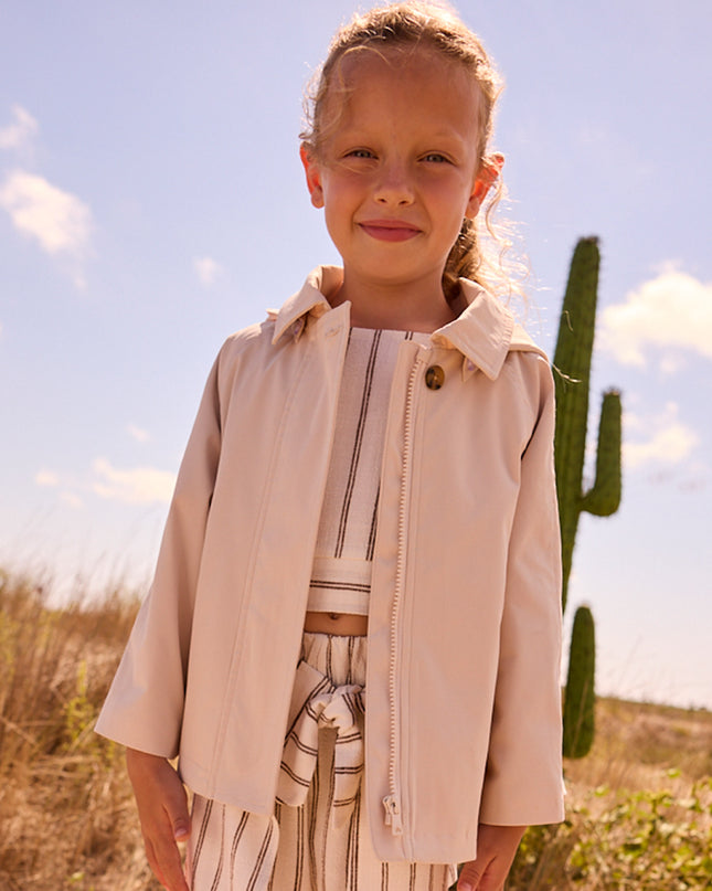 kids atelier mayoral Light Beige Hooded Windbreaker