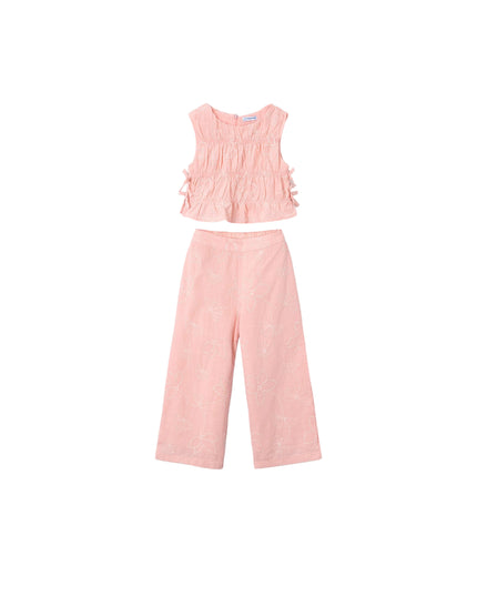 kids atelier mayoral Pink Lace Two‑Piece Outfit
