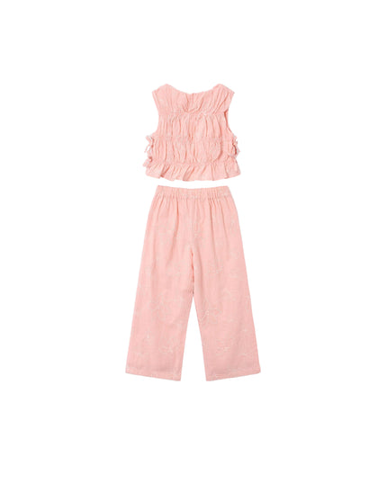 kids atelier mayoral Pink Lace Two‑Piece Outfit
