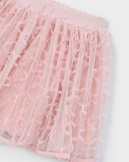 kids atelier mayoral Pink Tulle Skirt With Layered Texture