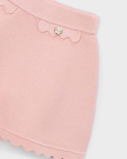 kids atelier mayoral Pink Knitted Skirt With Scalloped Hem