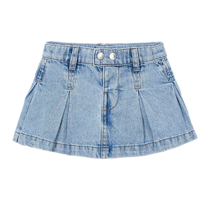 kids atelier mayoral Blue Denim Pleated Skirt