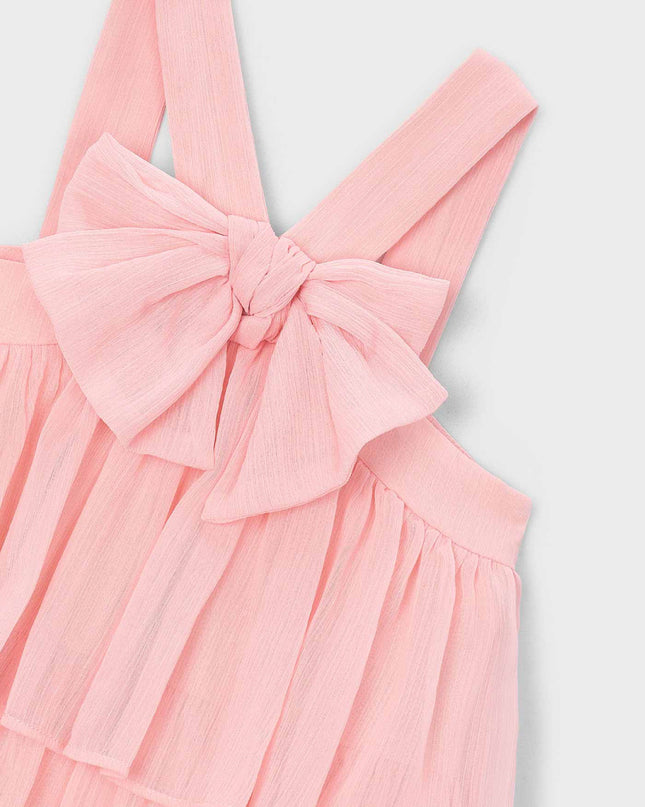 kids atelier mayoral Pink Ruffled Bambula Dress