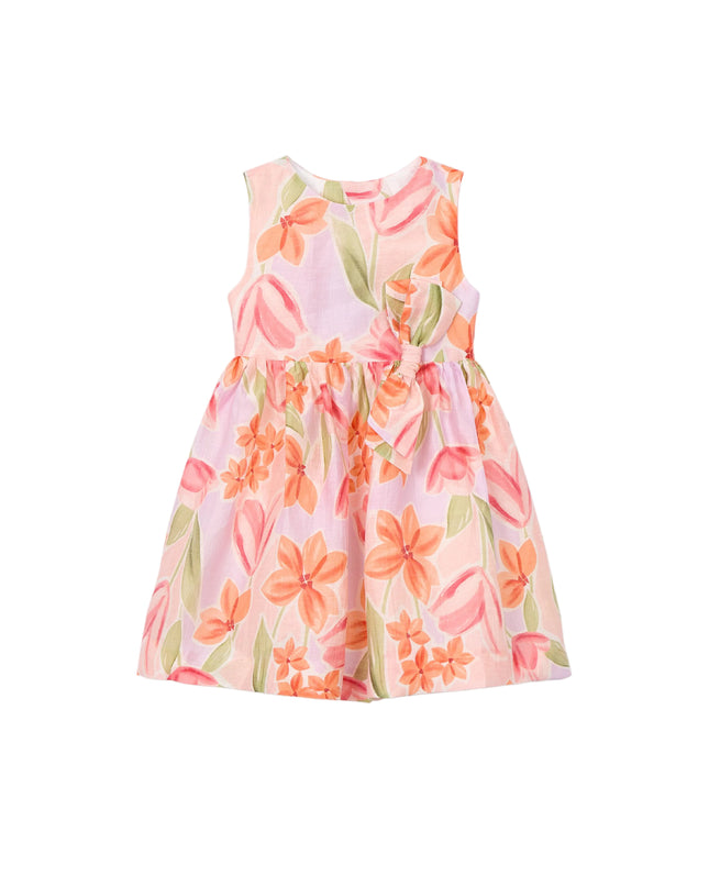 kids atelier mayoral Pink Floral Bow Dress 