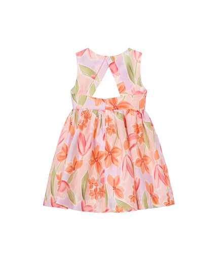 kids atelier mayoral Pink Floral Bow Dress 