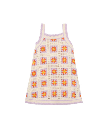 kids atelier mayoral Lavender Trim Crocheted Dress