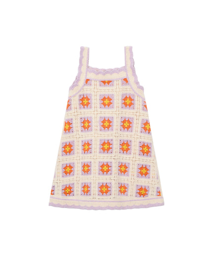 kids atelier mayoral Lavender Trim Crocheted Dress