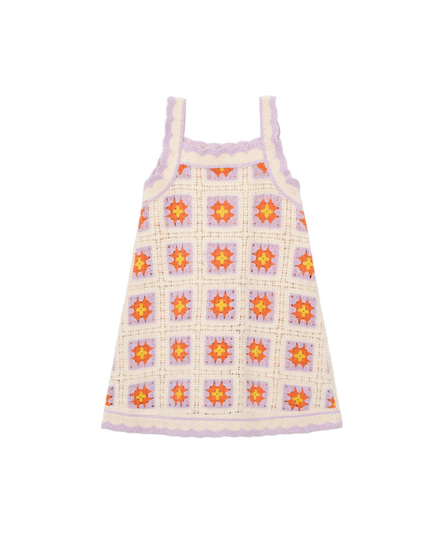 kids atelier mayoral Lavender Trim Crocheted Dress