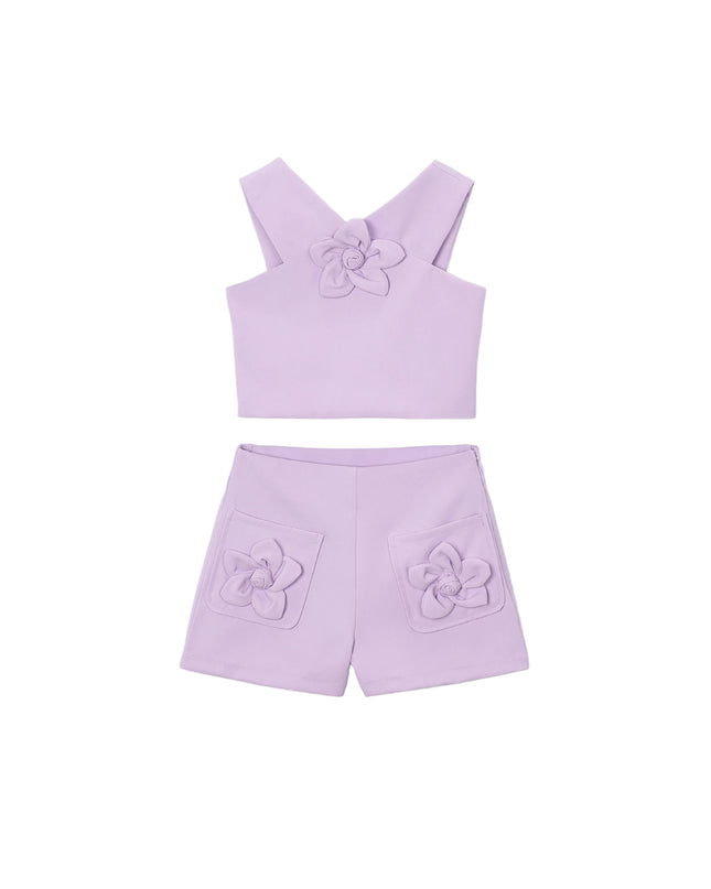 kids atelier mayoral Lavender Floral Two-Piece Set