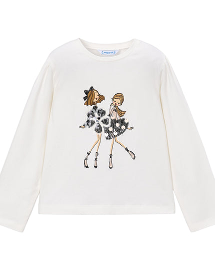 kids atelier mayoral White Graphic Long-Sleeve Tee