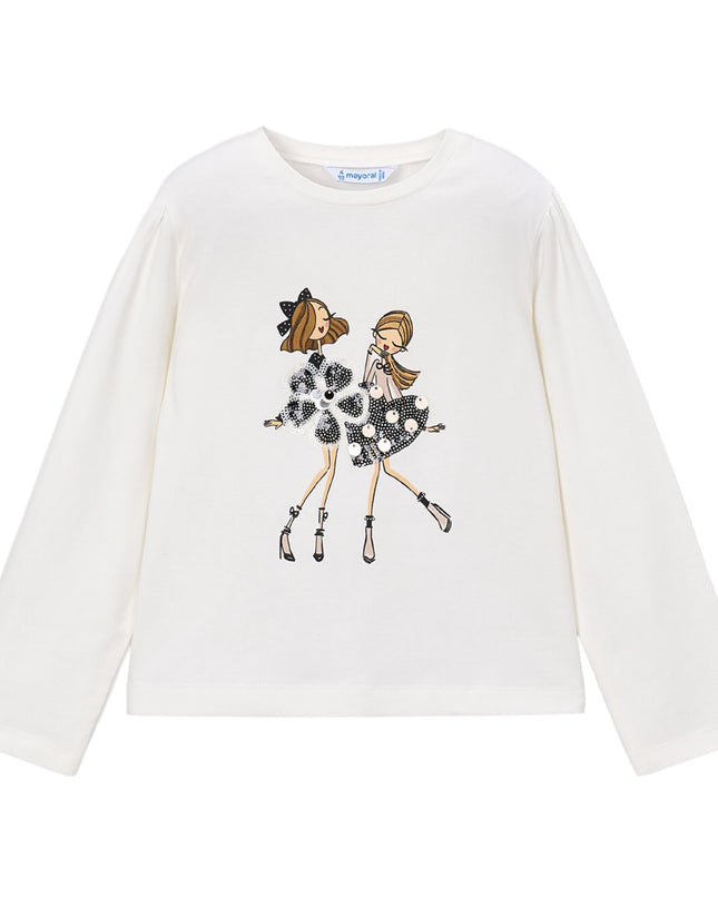 kids atelier mayoral White Graphic Long-Sleeve Tee