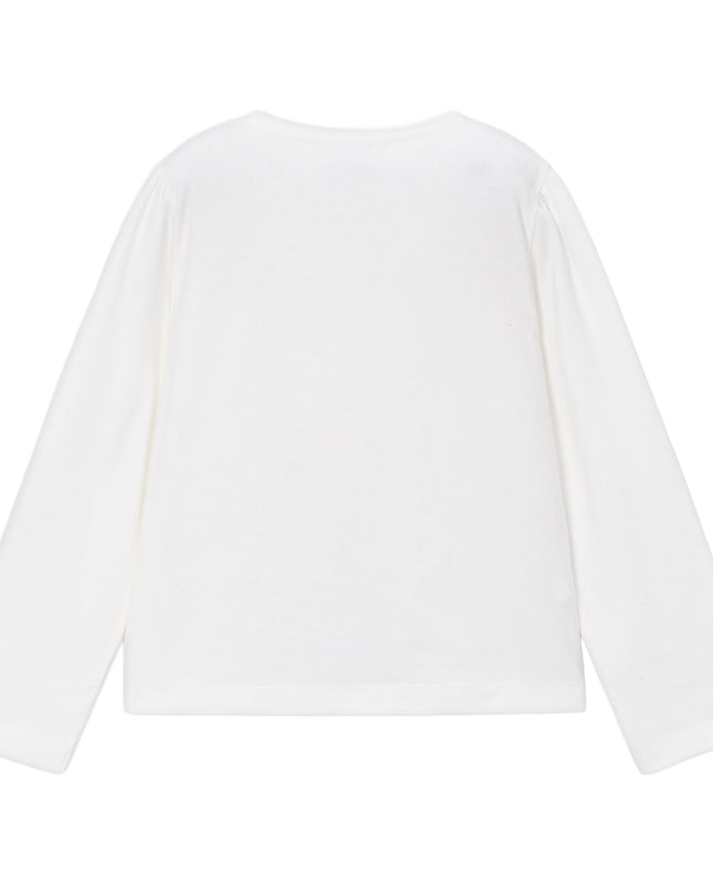 kids atelier mayoral White Long-Sleeve Flower Tee
