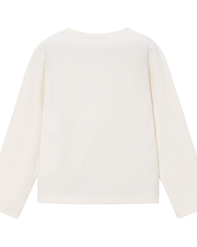 kids atelier mayoral White Cartoon Bow Tee
