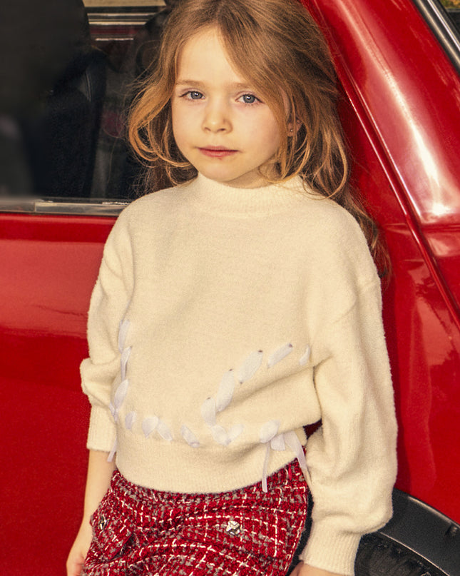 kids atelier mayoral Red Tweed Button Shorts