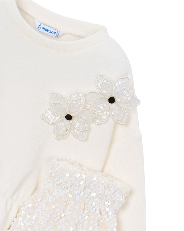 kids atelier mayoral Cream Sequin Short Set