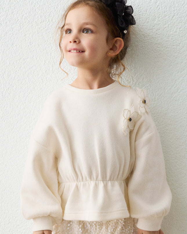 kids atelier mayoral Cream Sequin Short Set