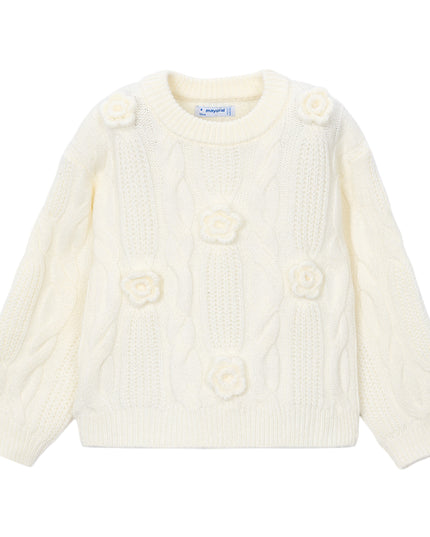 kids atelier mayoral Cream Cable Knit Sweater